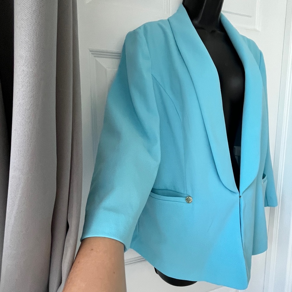 Anne Klein Sky Blue Jacket with Gold Accent size L - Picture 2 of 14